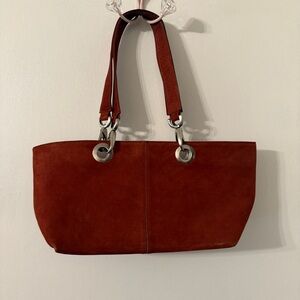 The Territory Ahead Elegant Rust Suede Tote Bag